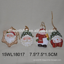 2016 christmas hanging ornament ceramic santa ceramic snowman